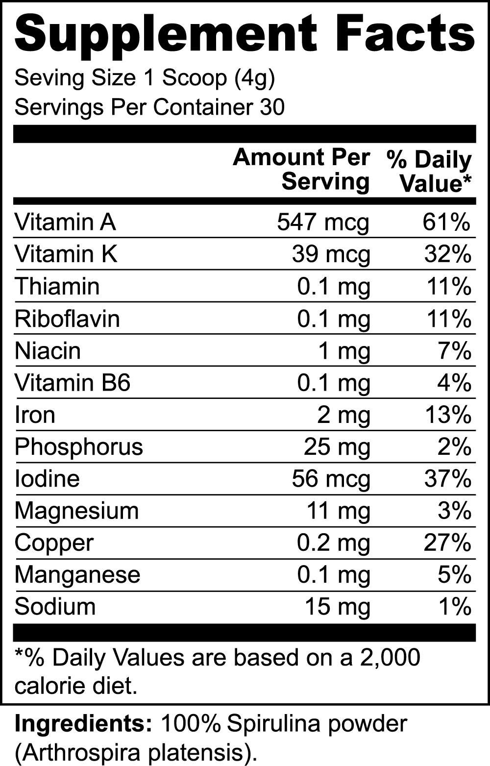 Espirulina en polvo